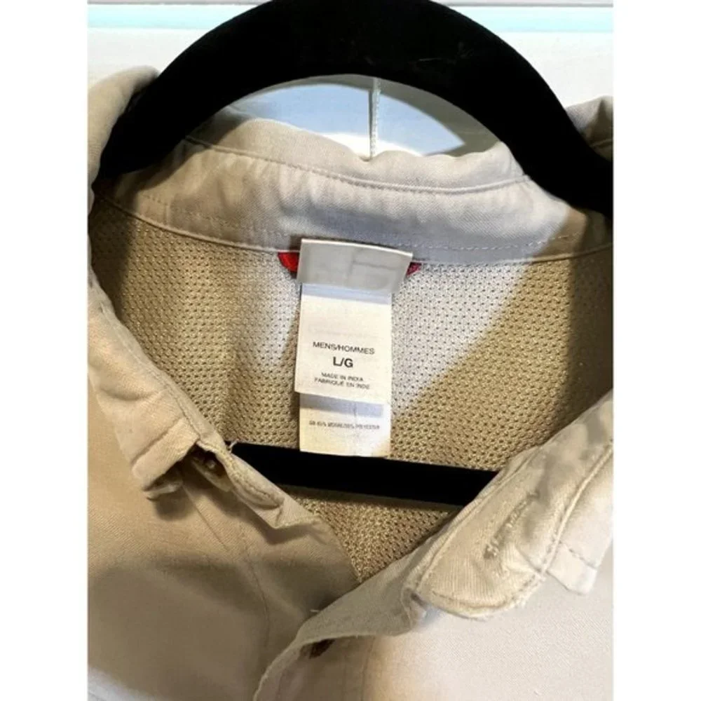 The North Face Mens A412‎ Hiking Shirt Long Sleeve Button Up Beige Large